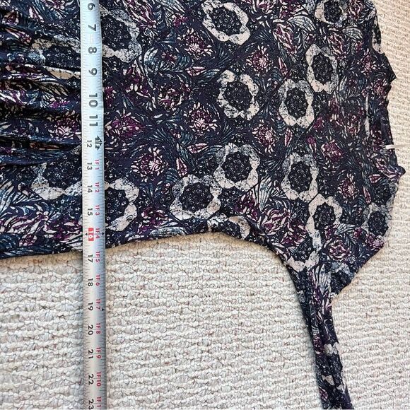Free People Jersey Annabelle Printed Tunic Mini Dress Plum Combo - Picture 11 of 13